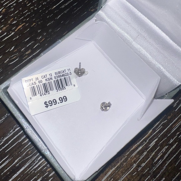 Diamond sterling Silver Earrings - Picture 3 of 3